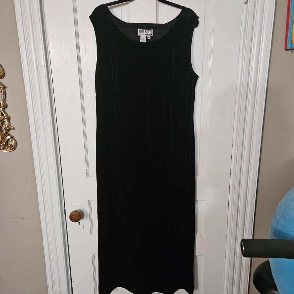 Sheri Martin Size 18 Evening 2 Piece Red Paisley Jacket & Black dress Velvet - Picture 5 of 14